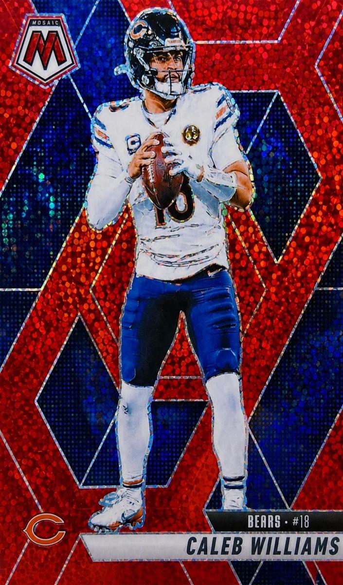 2025 Panini Mosaic Football Red Sparkle Caleb Williams #22