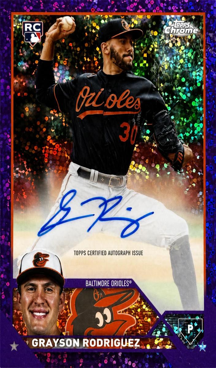 2023 Topps Chrome Update Baseball Purple Speckle Grayson Rodriguez #AC-GR PSA 10
