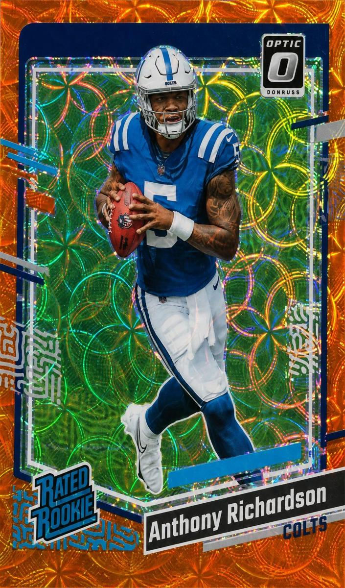 2023 Donruss Optic Football Orange Scope Anthony Richardson #247 PSA 9