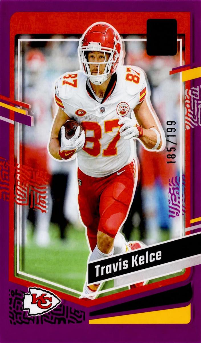 2023 Panini Clearly Donruss Football Purple Travis Kelce #26