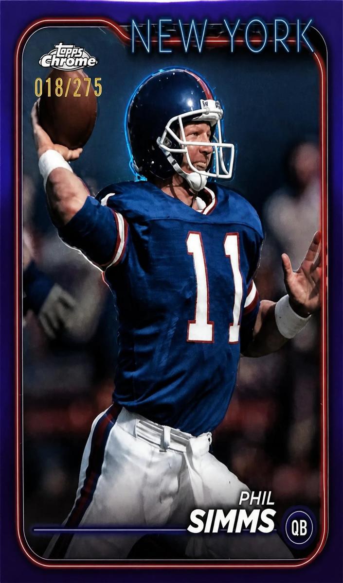 2024 Topps Chrome Football Purple Refractor Phil Simms #140