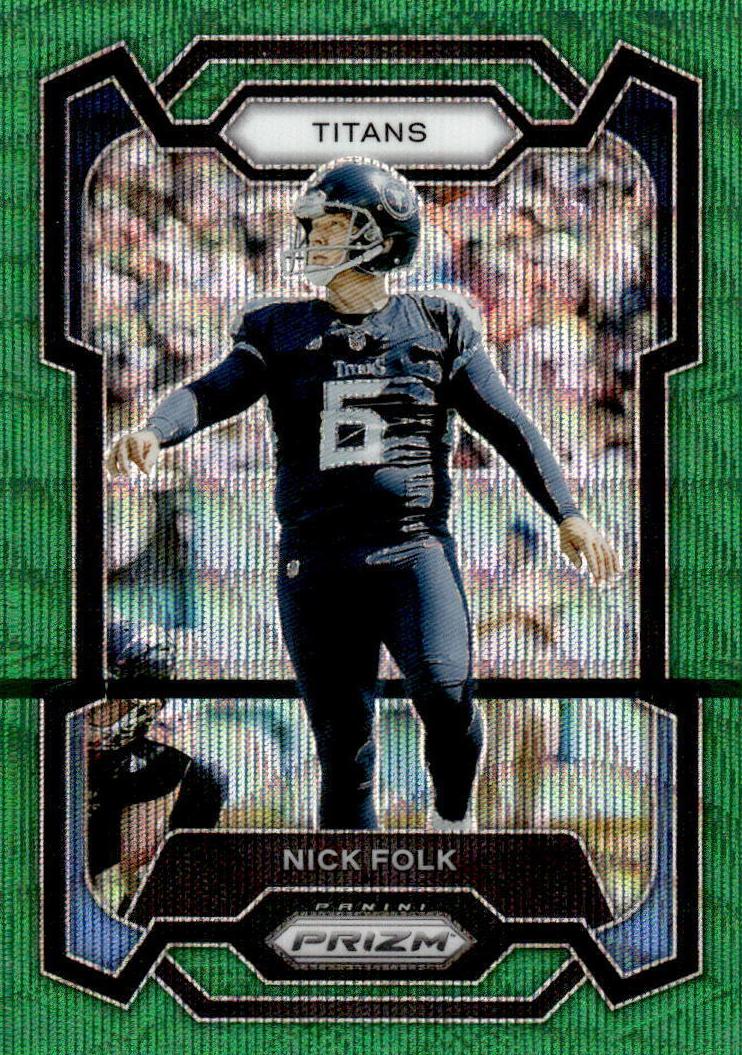 2023 Panini Prizm Football Green Wave Nick Folk #208