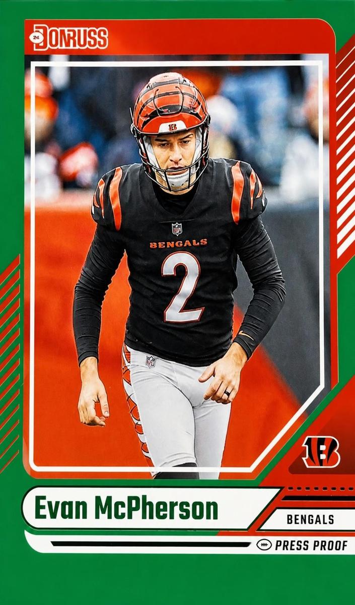2024 Panini Donruss Football Press Proof Green Evan McPherson #264