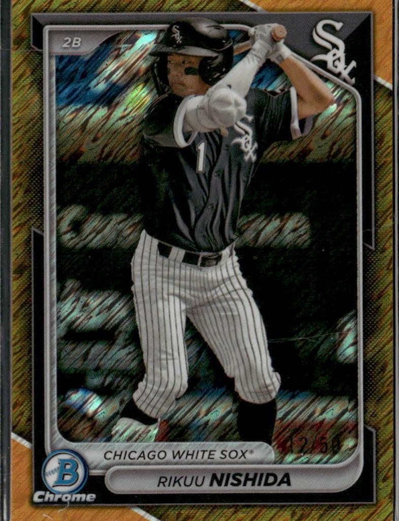 2024 Bowman Chrome Prospects Baseball Gold Shimmer Rikuu Nishida #BCP-188 PSA 10