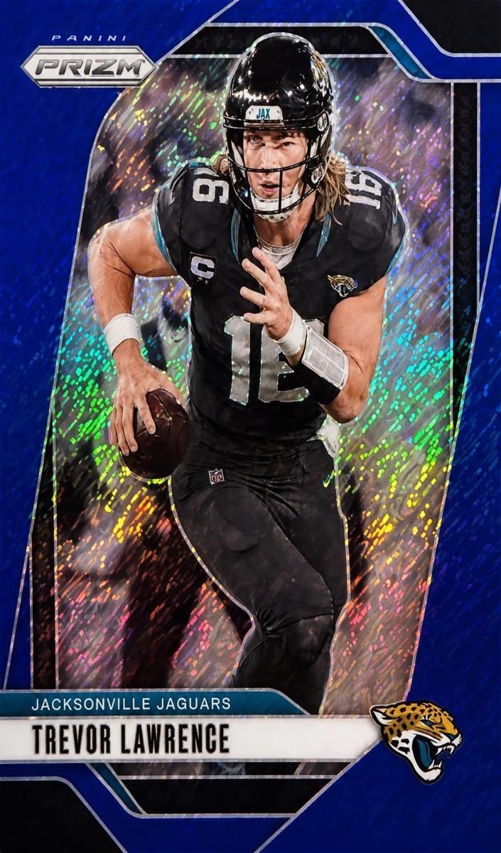 2024 Panini Prizm Football Blue Shimmer Trevor Lawrence #129