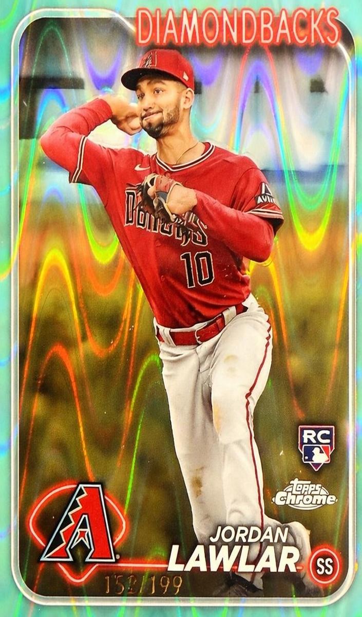 2024 Topps Chrome Baseball Aqua Raywave Jordan Lawlar #229