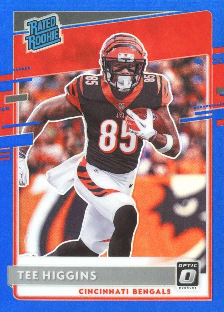 2020 Donruss Optic Football Blue Tee Higgins #160 PSA 9