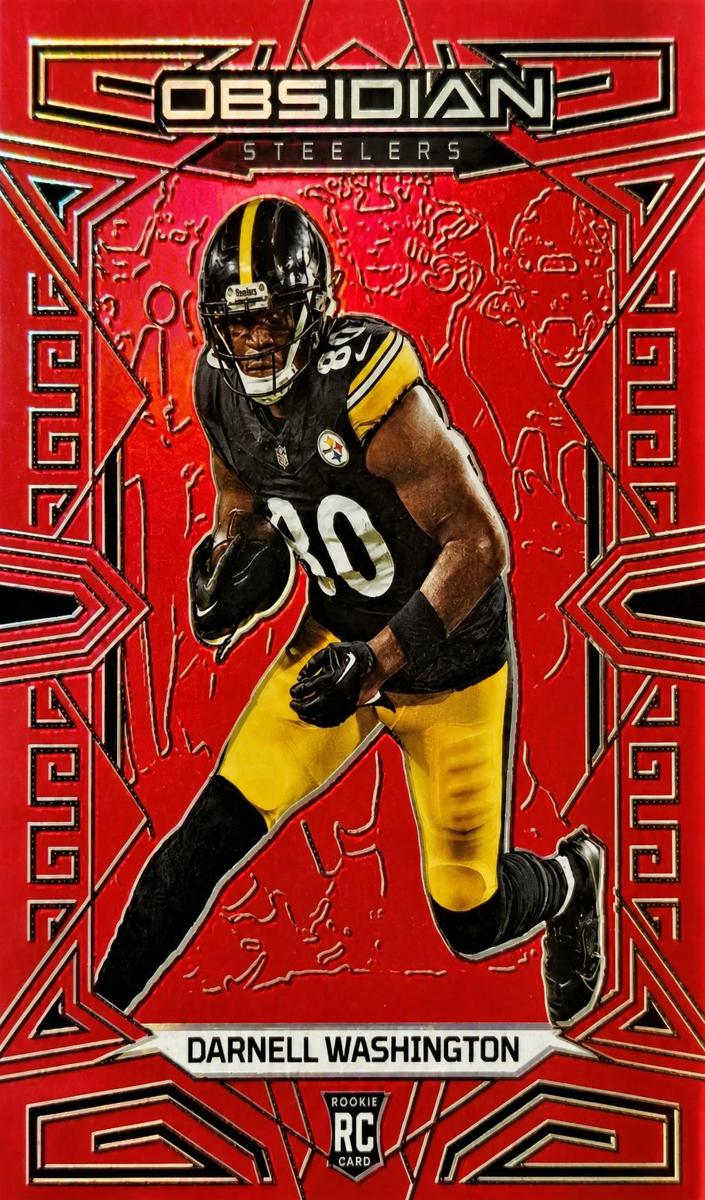 2023 Panini Obsidian Football Asia Electric Etch Red Flood Darnell Washington #184