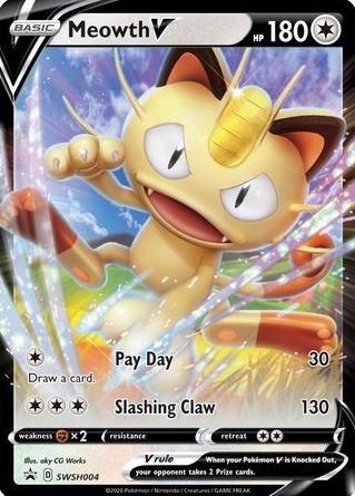 2020 Pokemon SWSH Black Star Promo Meowth #SWSH004