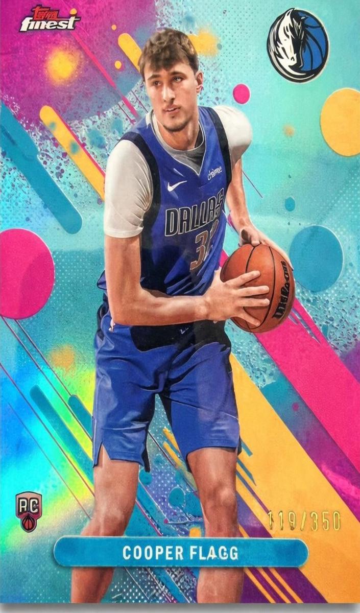 2025 Topps Finest Basketball Sky Blue Refractor Cooper Flagg #1 PSA 10