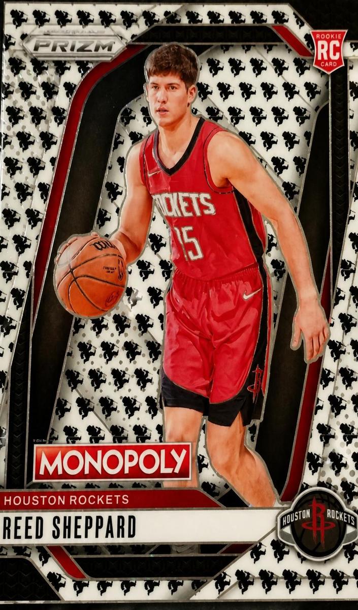 2024 Panini Prizm Monopoly Basketball Monopoly Man Black and White Reed Sheppard #72 PSA 10