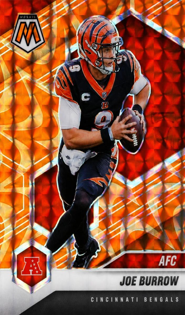 2021 Panini Mosaic Football Reactive Orange Joe Burrow #226 PSA 10