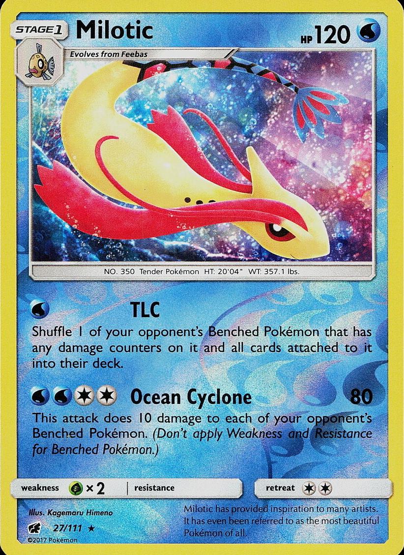 2017 Pokemon Sun & Moon Crimson Invasion Reverse Holo Milotic #27