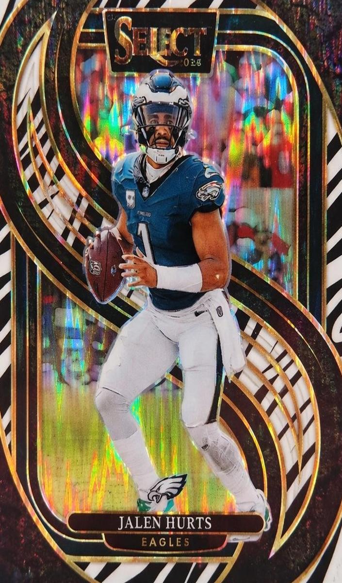 2024 Panini Select Football Zebra Shock Jalen Hurts #165 PSA 9