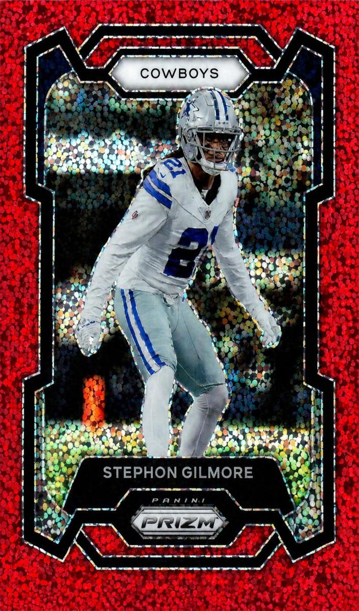 2023 Panini Prizm Football Red Sparkle Stephon Gilmore #77