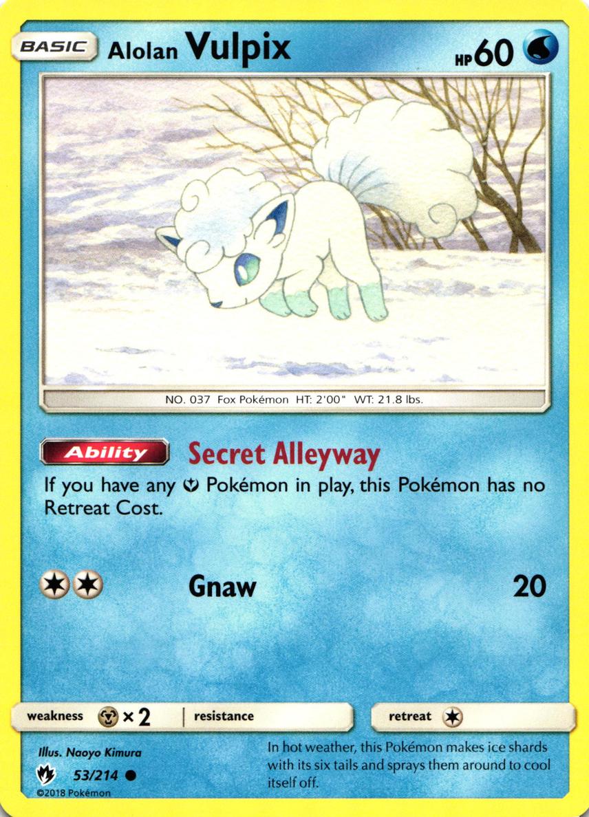 2018 Pokemon Sun & Moon Lost Thunder Alolan Vulpix #53 CGC 8