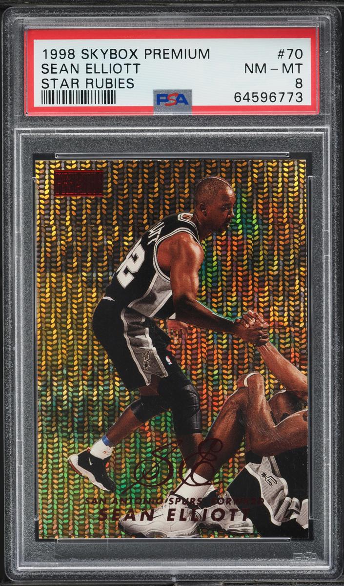 1998 Skybox Premium Basketball Star Rubies Sean Elliott #70 PSA 8