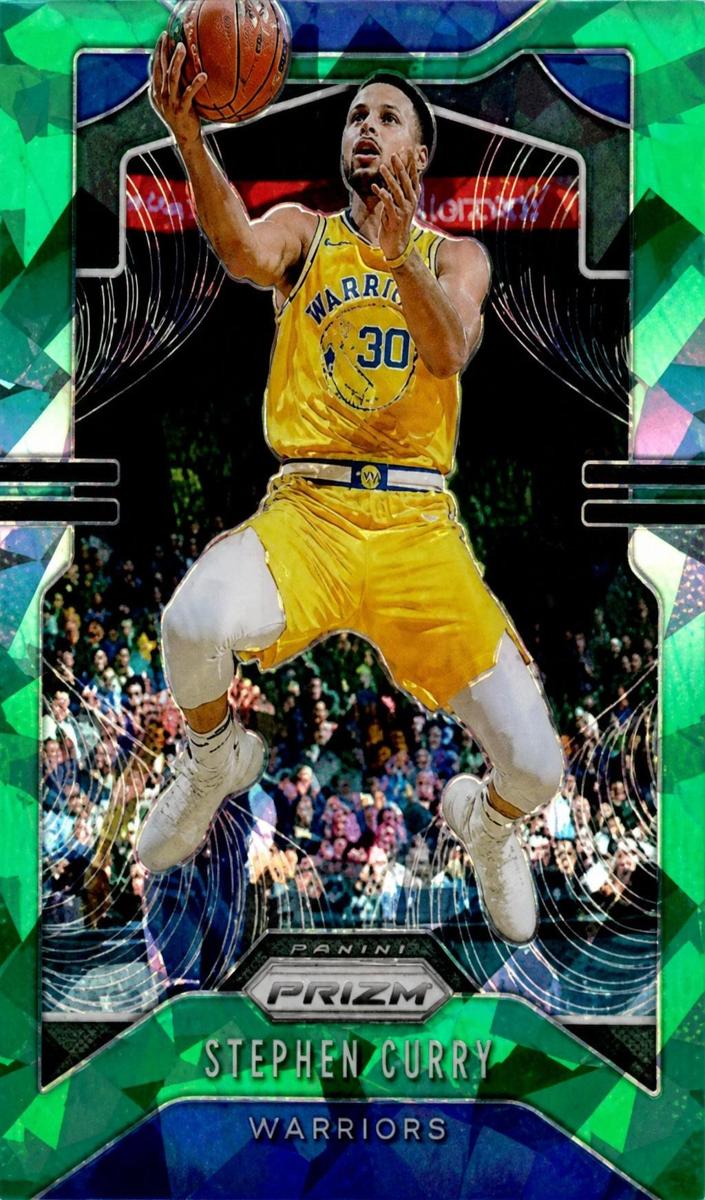 2019 Panini Prizm Basketball Green Ice Stephen Curry #98