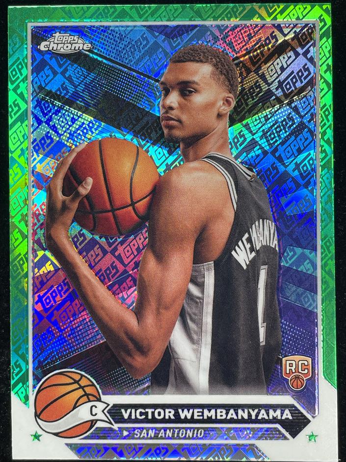 2023 Topps Chrome Basketball Green Refractor Victor Wembanyama #1 PSA 10