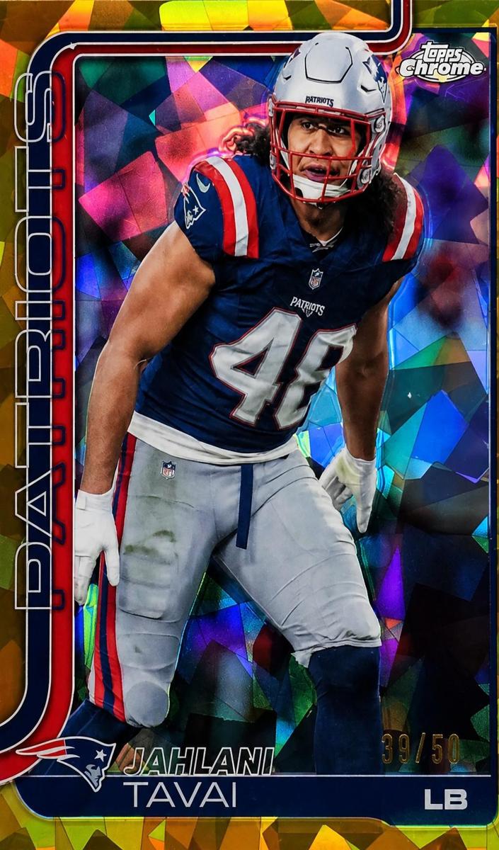 2025 Topps Chrome Sapphire Football Gold Jahlani Tavai #213