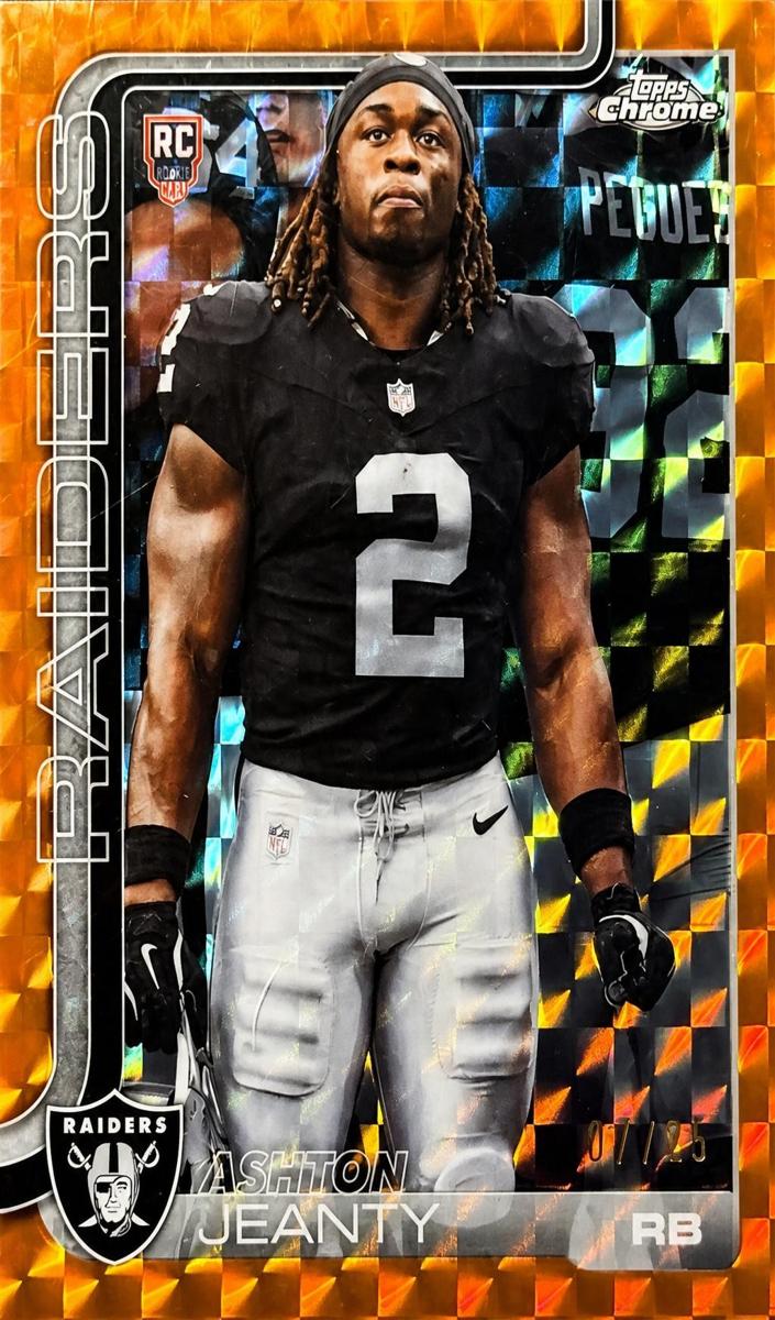2025 Topps Chrome Football Orange Geometric Refractor Ashton Jeanty #322