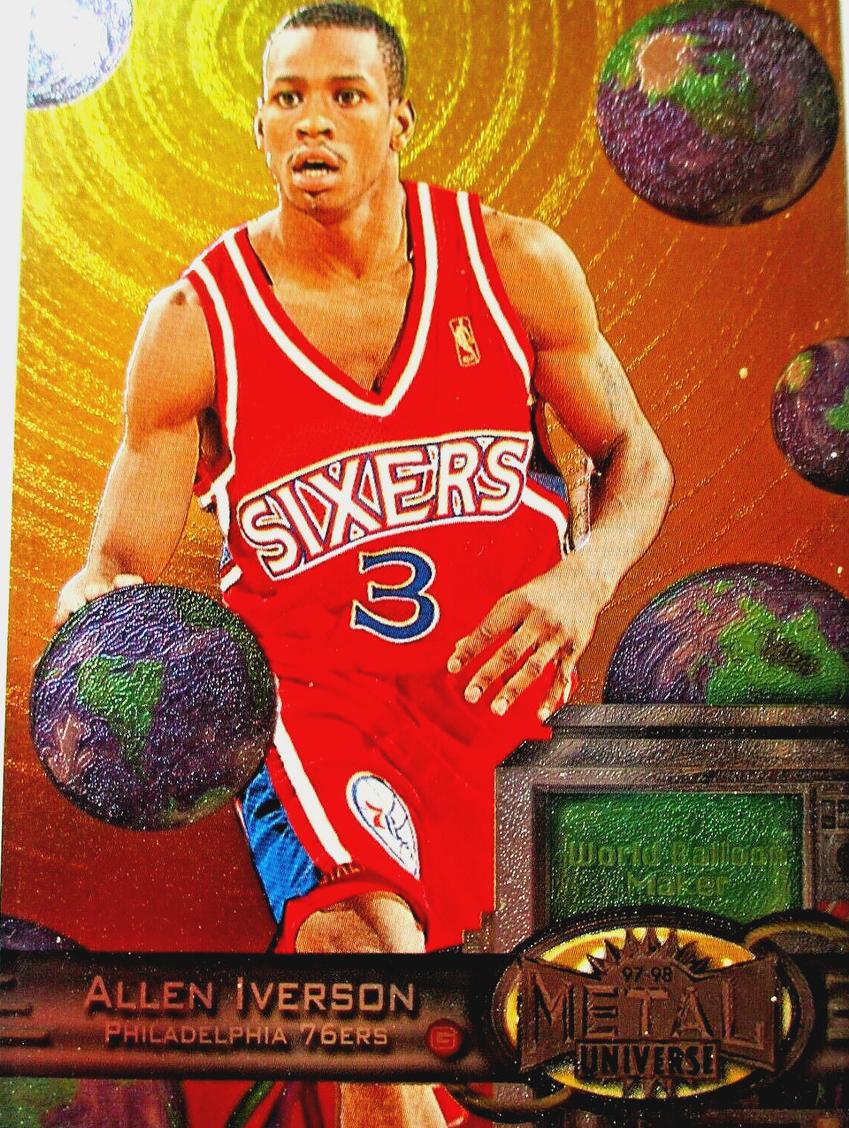 1997 Metal Universe Basketball Silver Allen Iverson #20