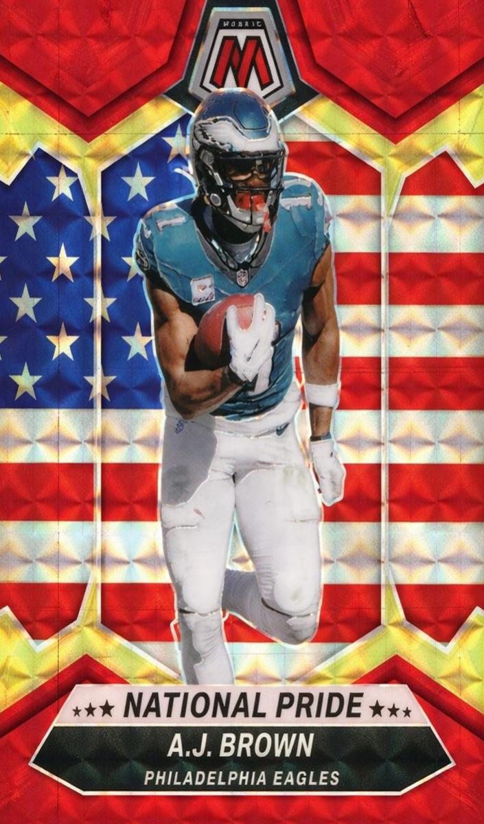 2024 Panini Mosaic Football Choice Fusion Red and Yellow A.J. Brown #265 PSA 8.5