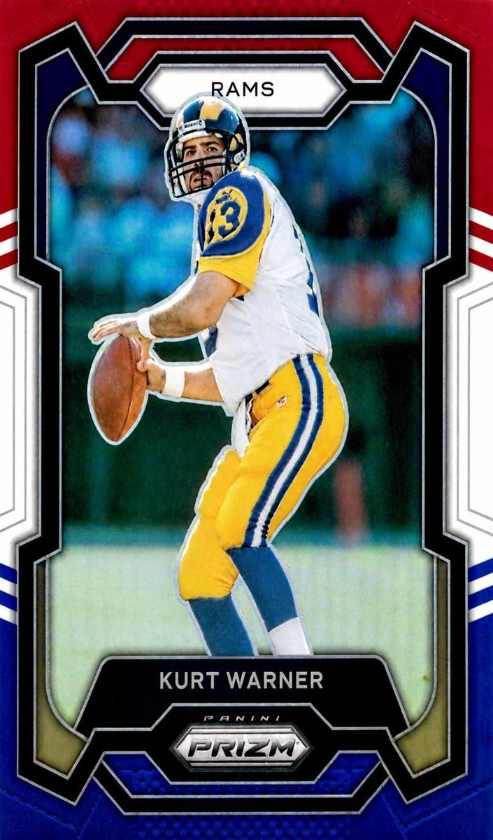 2023 Panini Prizm Football Red White Blue Kurt Warner #166