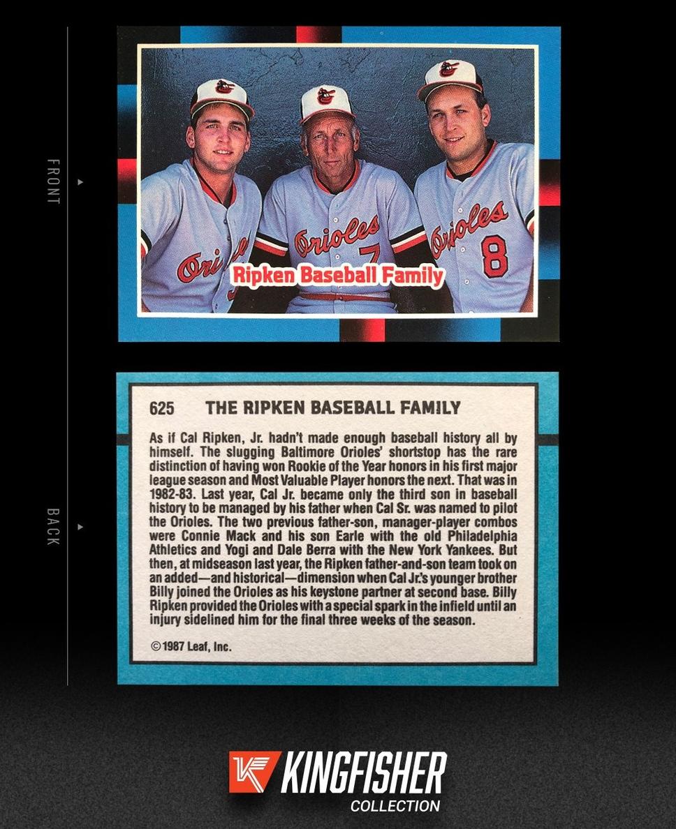 1988 Donruss Baseball Ripken Baseball Family #625