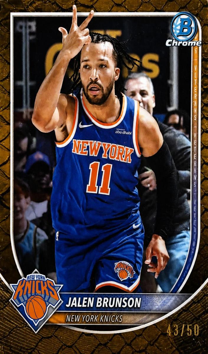 2025 Bowman Basketball Reptilian Gold Refractor Jalen Brunson #BCV-62
