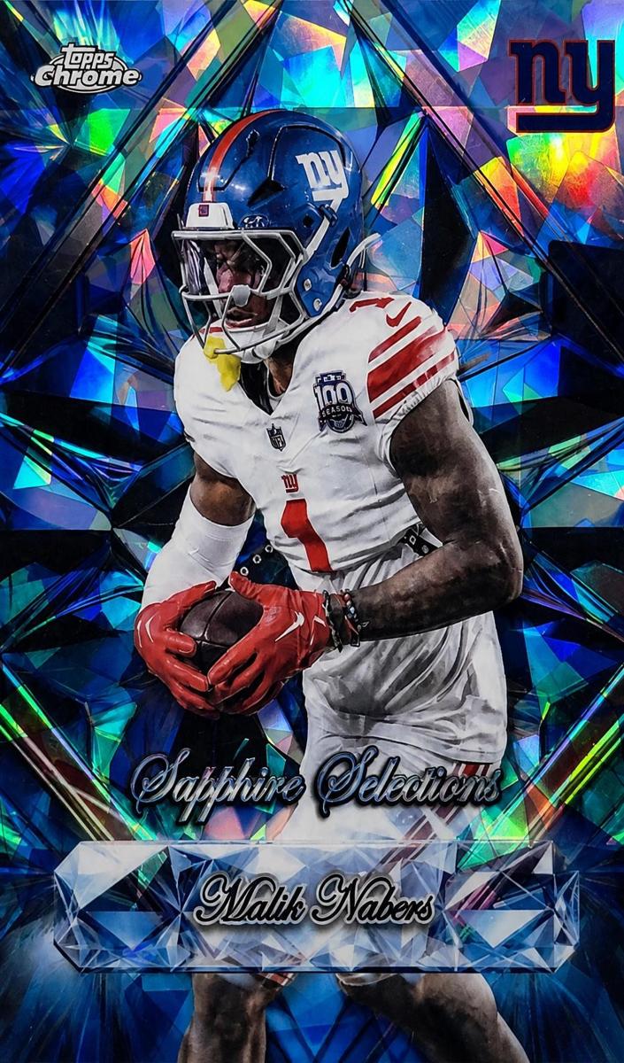 2025 Topps Chrome Sapphire Football Malik Nabers #SS-8