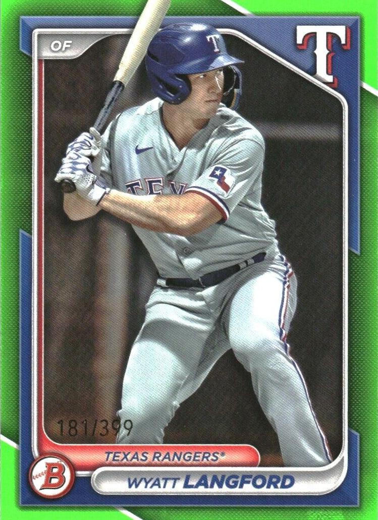 2024 Bowman Prospects Baseball Neon Green Wyatt Langford #BP-64 PSA 10