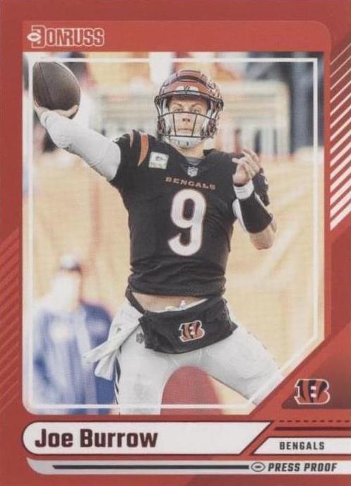 2024 Panini Donruss Football Press Proof Red Joe Burrow #10 PSA 8