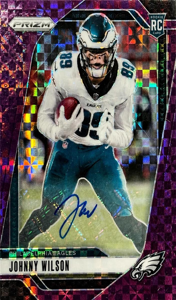 2024 Panini Prizm Football Purple Power Johnny Wilson #355 PSA 8