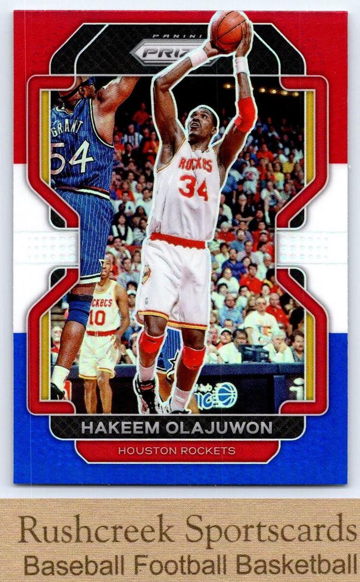 2021 Panini Prizm Basketball Prizms Red White Blue Hakeem Olajuwon #265