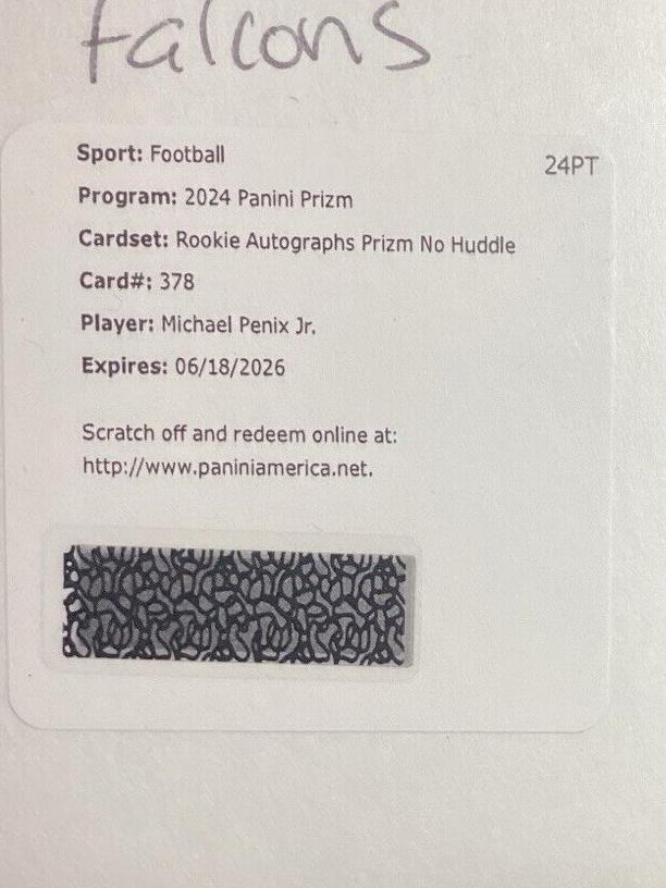 2024 Panini Prizm Football No Huddle Michael Penix Jr. #378 PSA 9
