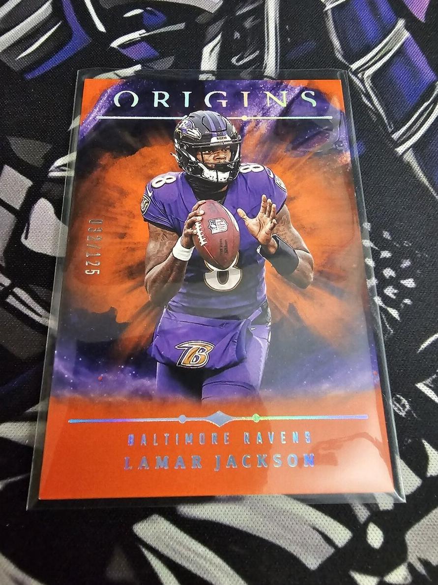 2024 Panini Origins Football Orange Lamar Jackson #70 PSA 8.5