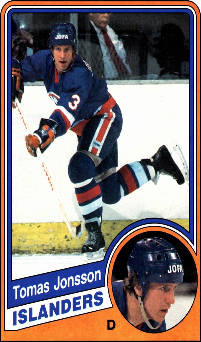 1984 O-Pee-Chee Hockey Tomas Jonsson #128 PSA 10