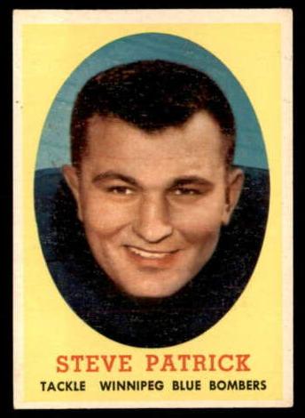 1958 Topps CFL Football Steve Patrick #32