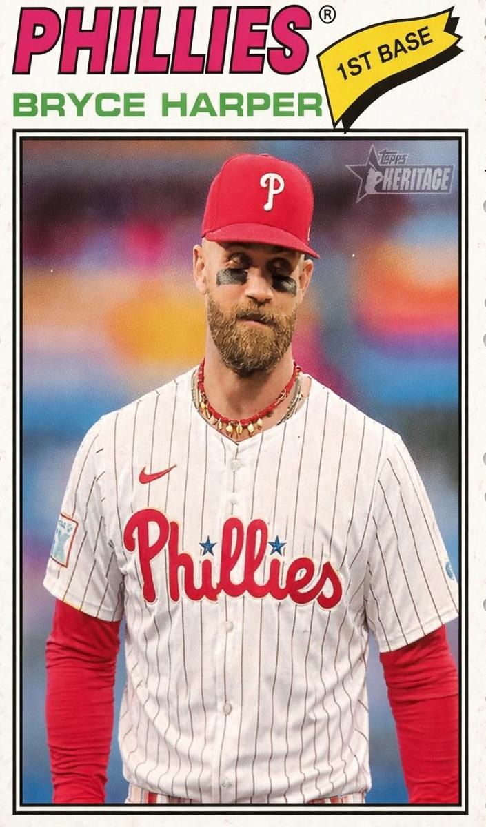 2026 Topps Heritage Baseball Deckle Edge Bryce Harper #72