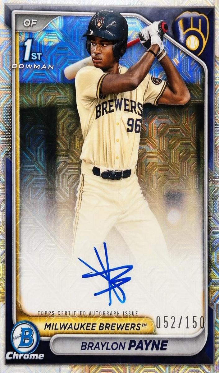 2024 Bowman Draft Chrome Baseball HTA Choice Refractor Braylon Payne #CPA-BP PSA 9