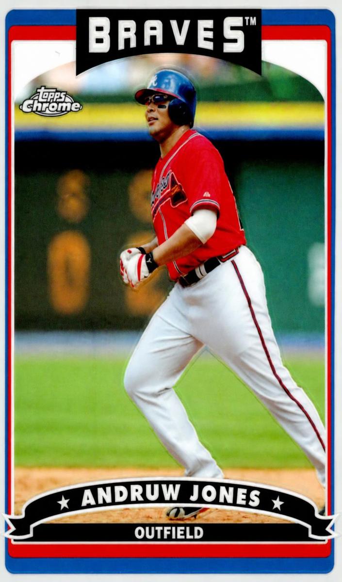 1997 Topps Chrome Baseball Refractor Andruw Jones #160 PSA 8