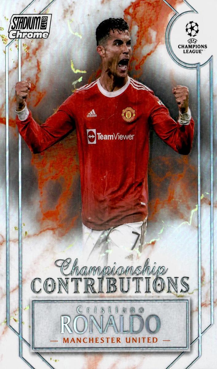2021 Topps Stadium Club Chrome UEFA Champions League Soccer Cristiano Ronaldo #CC-CR PSA 9