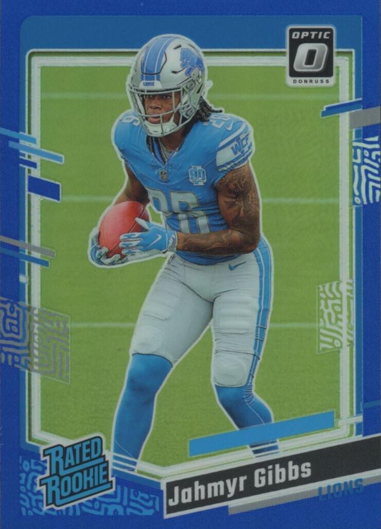 2023 Donruss Optic Football Blue Jahmyr Gibbs #236