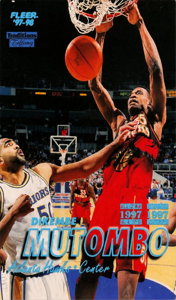 1997 Fleer Basketball Tiffany Dikembe Mutombo #55 PSA 7