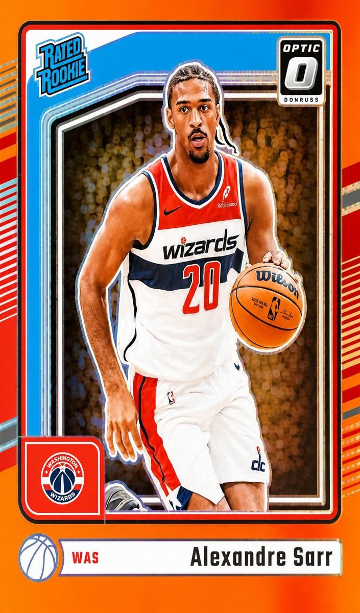 2024 Donruss Optic Basketball Orange Alexandre Sarr #276 PSA 8