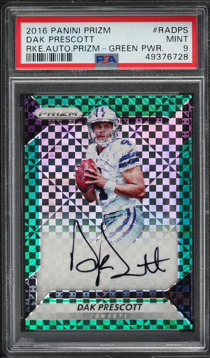 2016 Panini Prizm Football Green Power Dak Prescott #RA-DPS PSA 9
