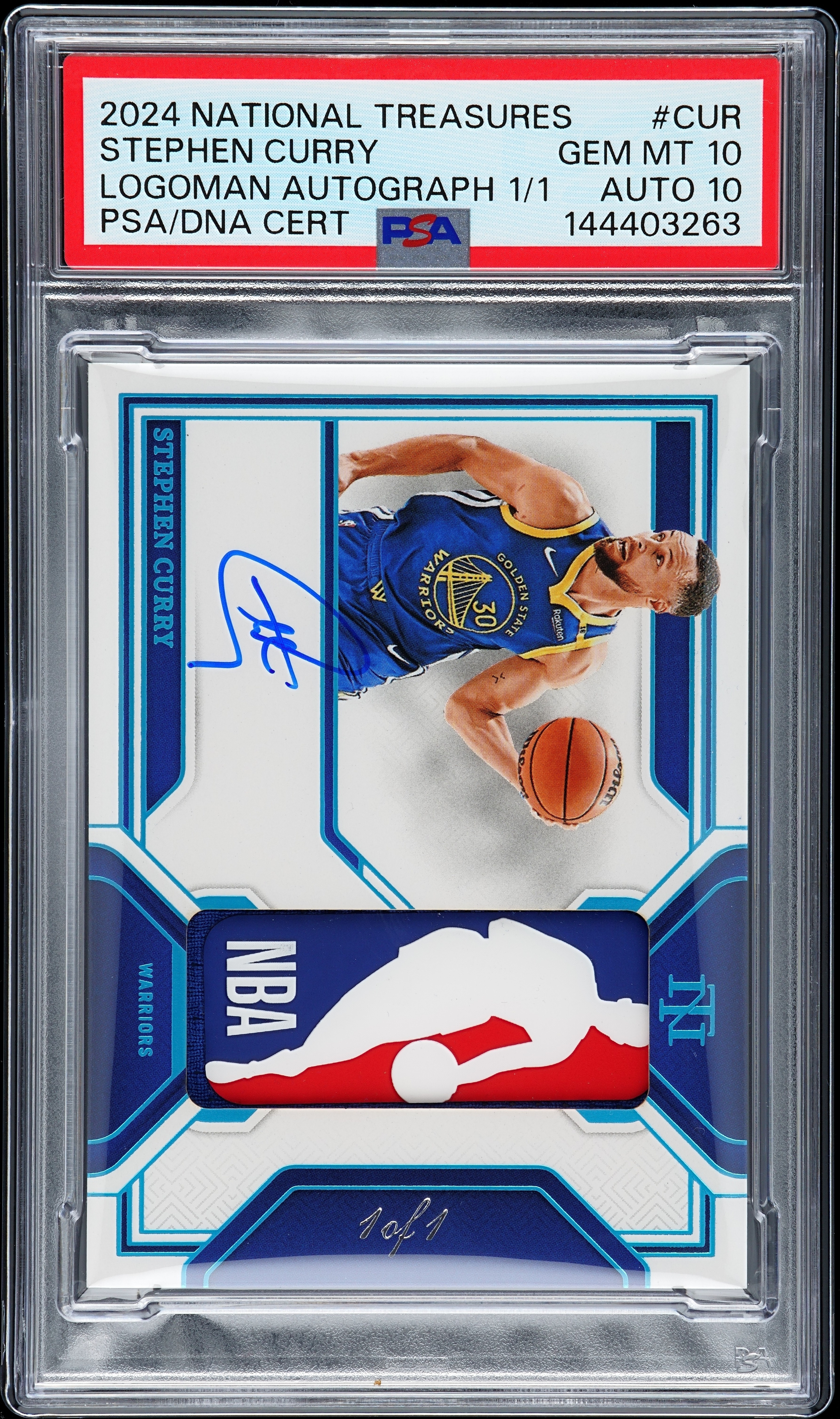 2024 Panini National Treasures Basketball Stephen Curry #LA-CUR PSA 10