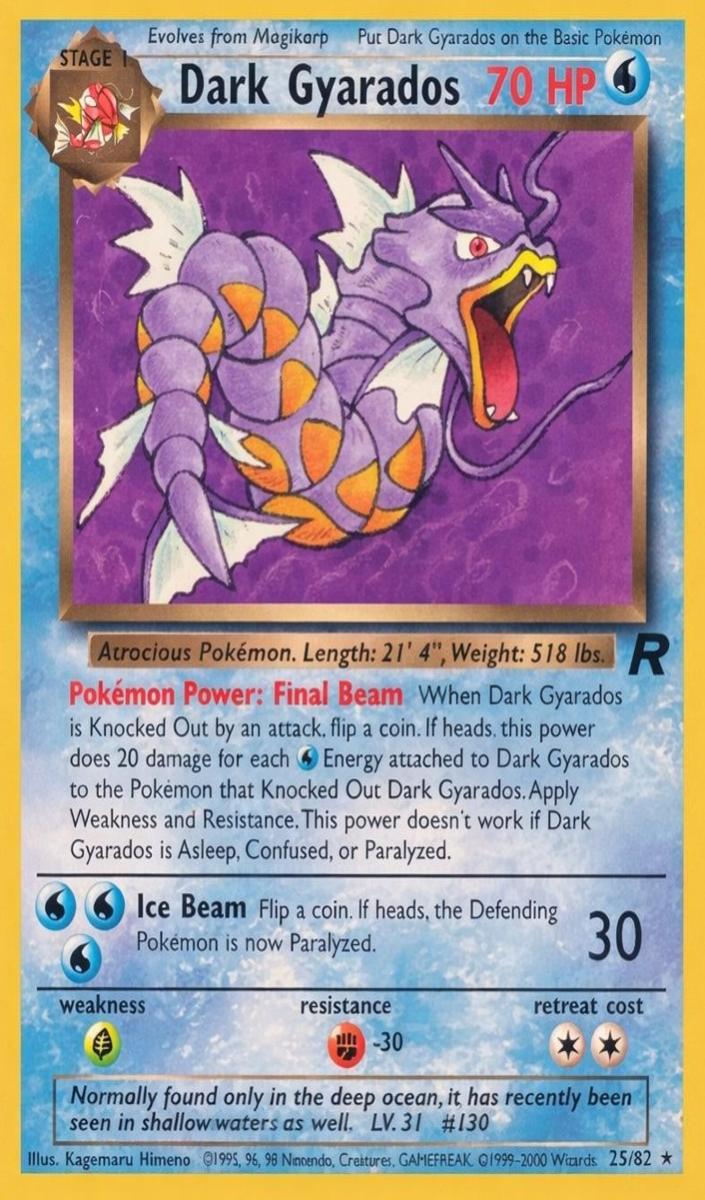 2000 Pokemon Team Rocket Dark Gyarados #25