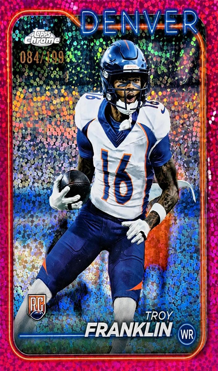 2024 Topps Chrome Football Magenta Speckle Refractor Troy Franklin #215